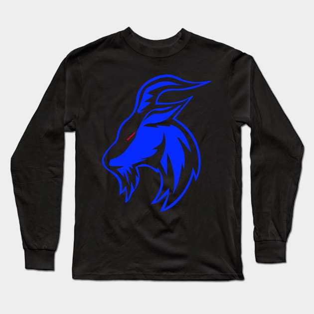 Markhor-Mountain Goat face Long Sleeve T-Shirt by Right-Fit27